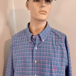 Polo Ralph Lauren Big and Tall Button Down Collar Long  Sleeve 3XB Shirt.